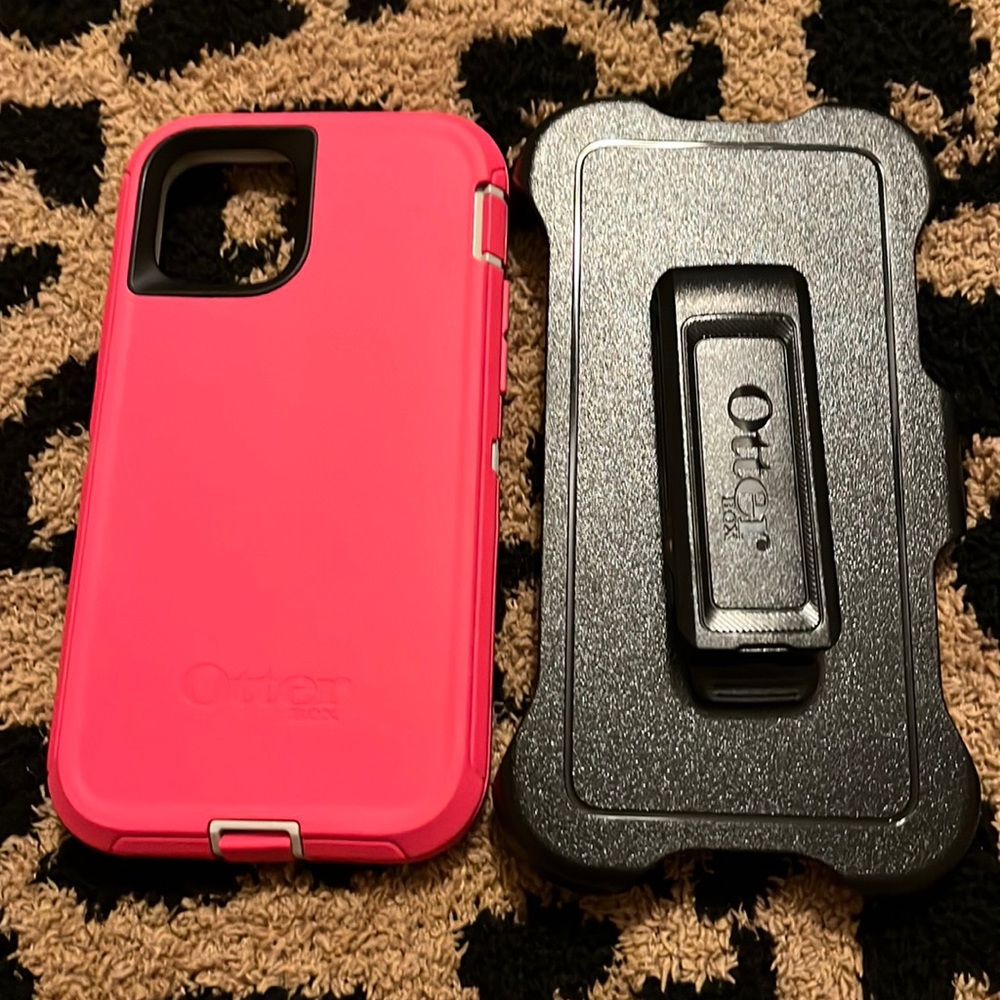 Pink Otter Box case for iPhone 11 Pro with holster